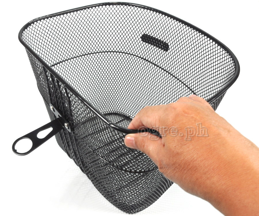 BSK-MM02BS Metal Mesh Basket with Full Set Mounting Hardware (Headset Bracket and Front Axle Support Bar)