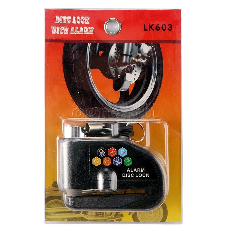 LK603 Bicycle / Motorcycle Disc Brake Weatherproof Security Lock with Alarm