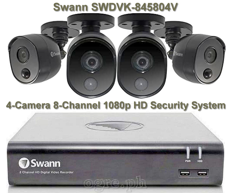 SWDVK-845804V 4-Camera 8-Channel 1080p HD Security System with 1Tb DVR (Refurbished Australian Surplus)