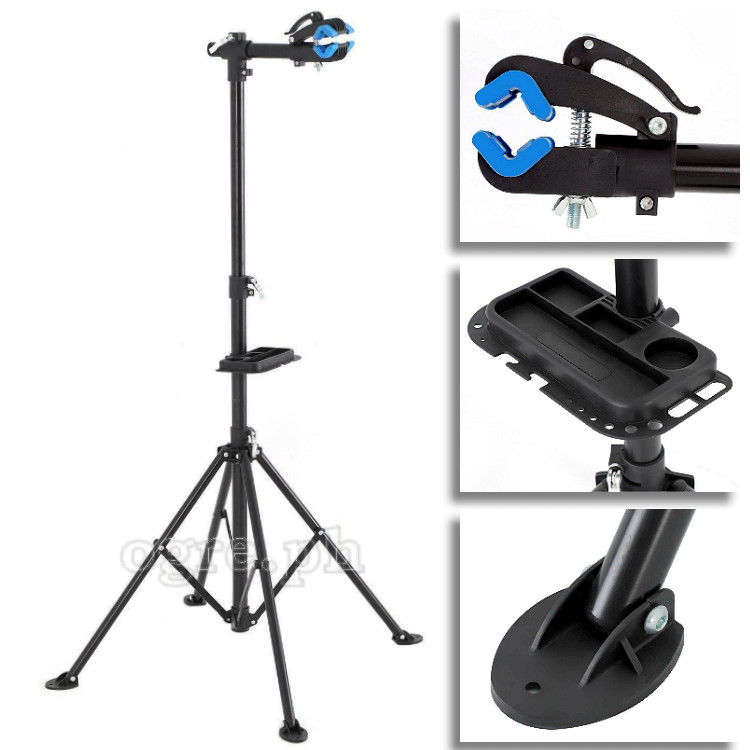 RS-100 Professional Bike Repair / Maintenance Stand with Collapsible 4-Legged Base and Quick-Release Adjustments