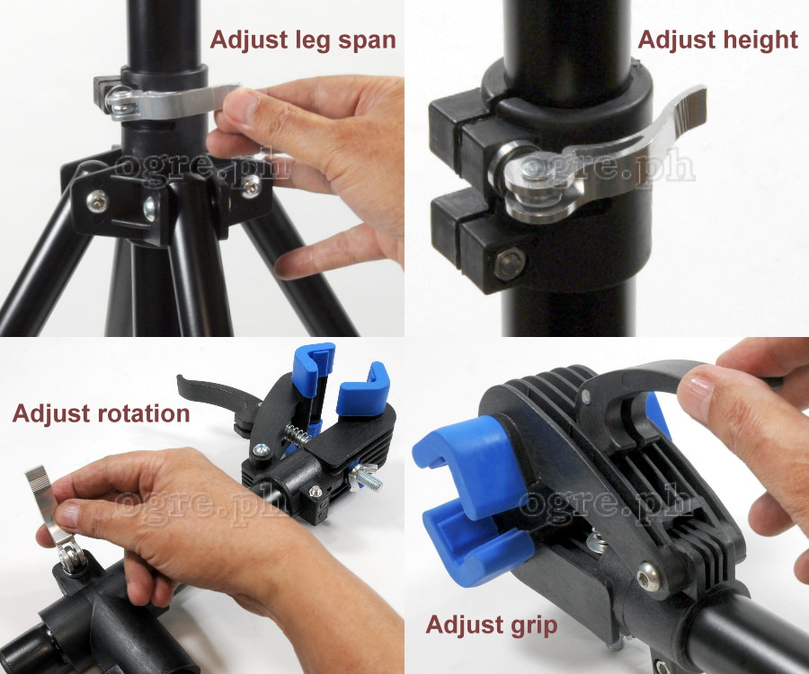 RS-100 Professional Bike Repair / Maintenance Stand with Collapsible 4-Legged Base and Quick-Release Adjustments