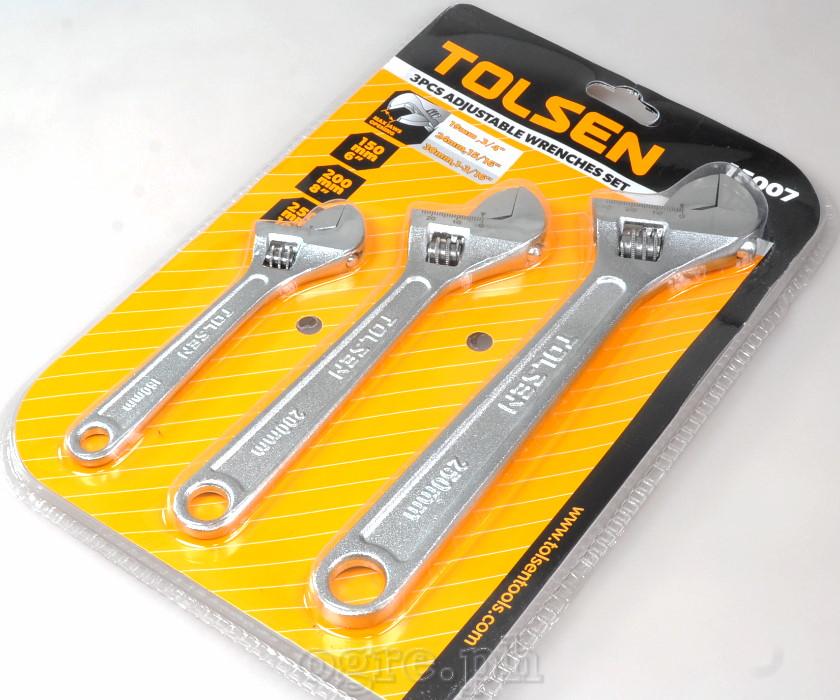 15007 3pcs Adjustable Wrenches Set (6”, 8”, 10”)