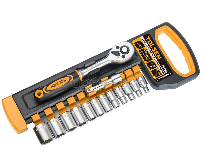 15150 14pcs 1/4″ Ratchet Handle With Sockets Set