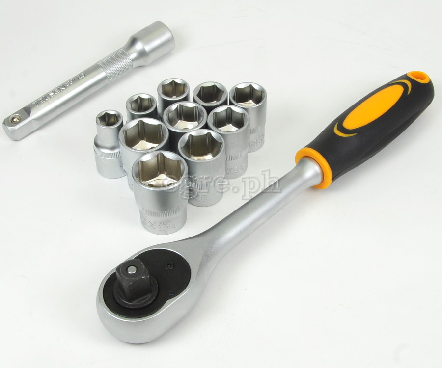 15152 12pcs 1/2″ Ratchet Handle With Sockets Set