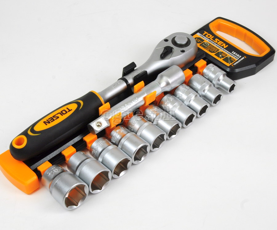 15152 12pcs 1/2″ Ratchet Handle With Sockets Set
