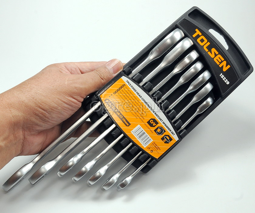 15229 7pcs Fixed Head Combination Ratchet Spanner Set