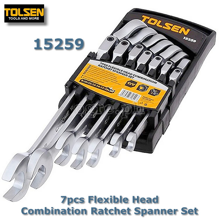 15259 7pcs Flexible Head Combination Ratchet Spanner Set