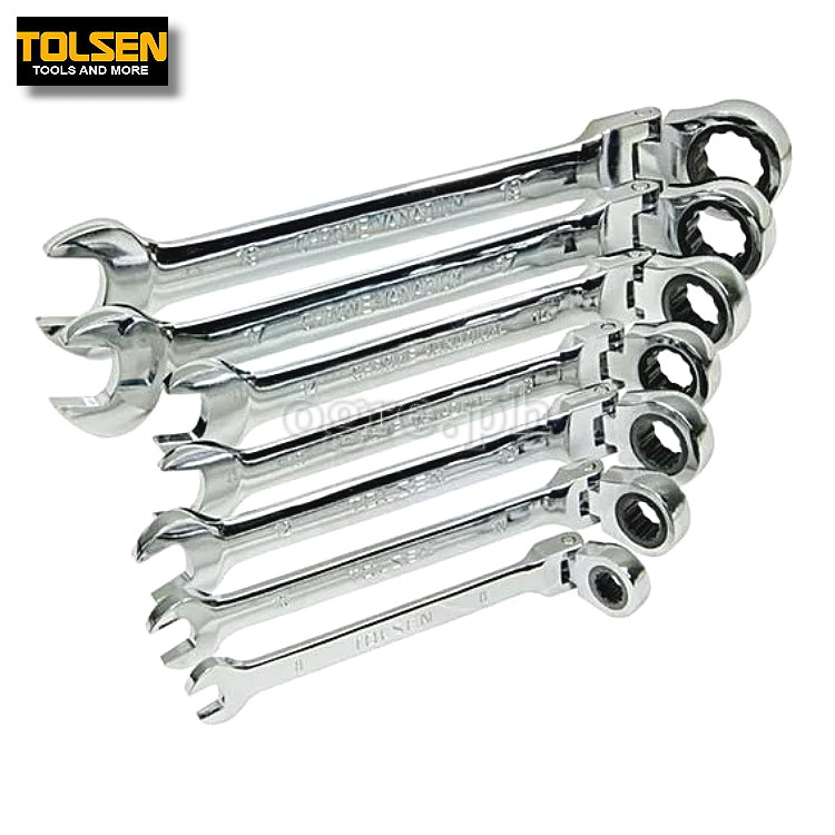 15259 7pcs Flexible Head Combination Ratchet Spanner Set