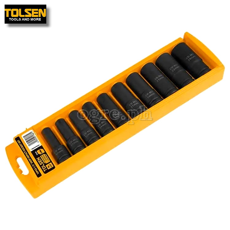 Industrial CrMo 10pcs 1/2" Professional Deep Impact Socket Set