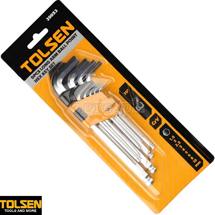 20053 9pcs Long Arm Ball Point Hex Key Set (1.5-10mm)