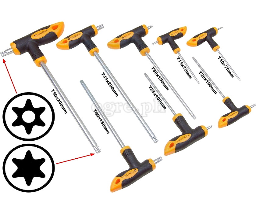 20061 8pcs Torx T-Handle Screwdrivers Set