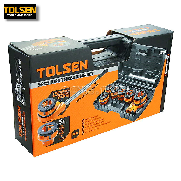 33011 9pcs BSPT Pipe Threading Set