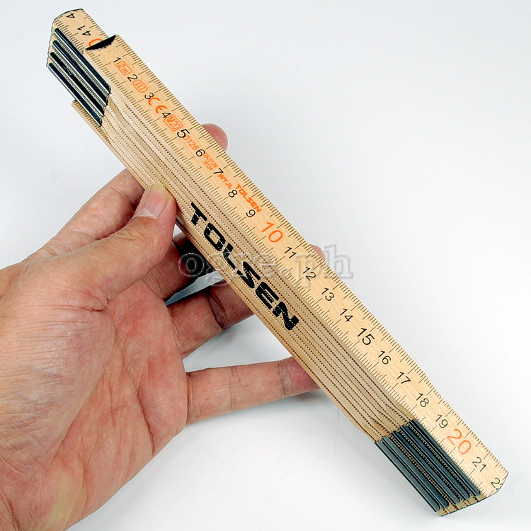 35046 Folding Wood Metric Ruler 2m