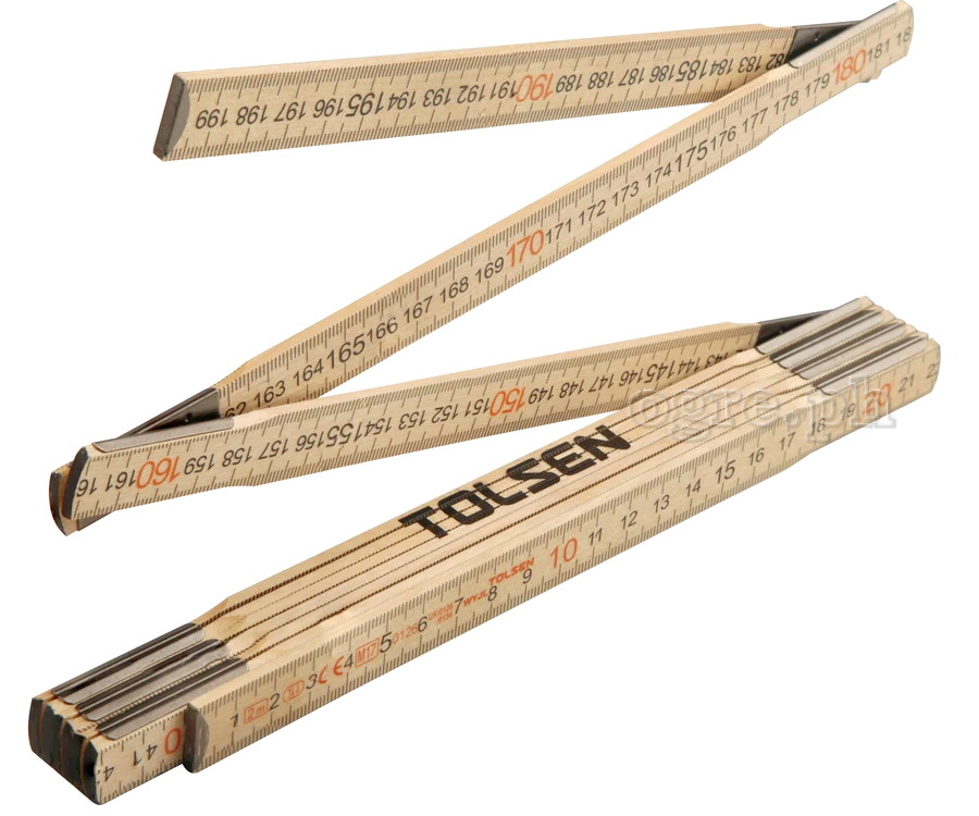 35046 Folding Wood Metric Ruler 2m