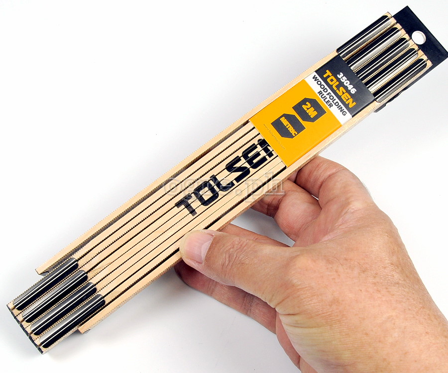35046 Folding Wood Metric Ruler 2m