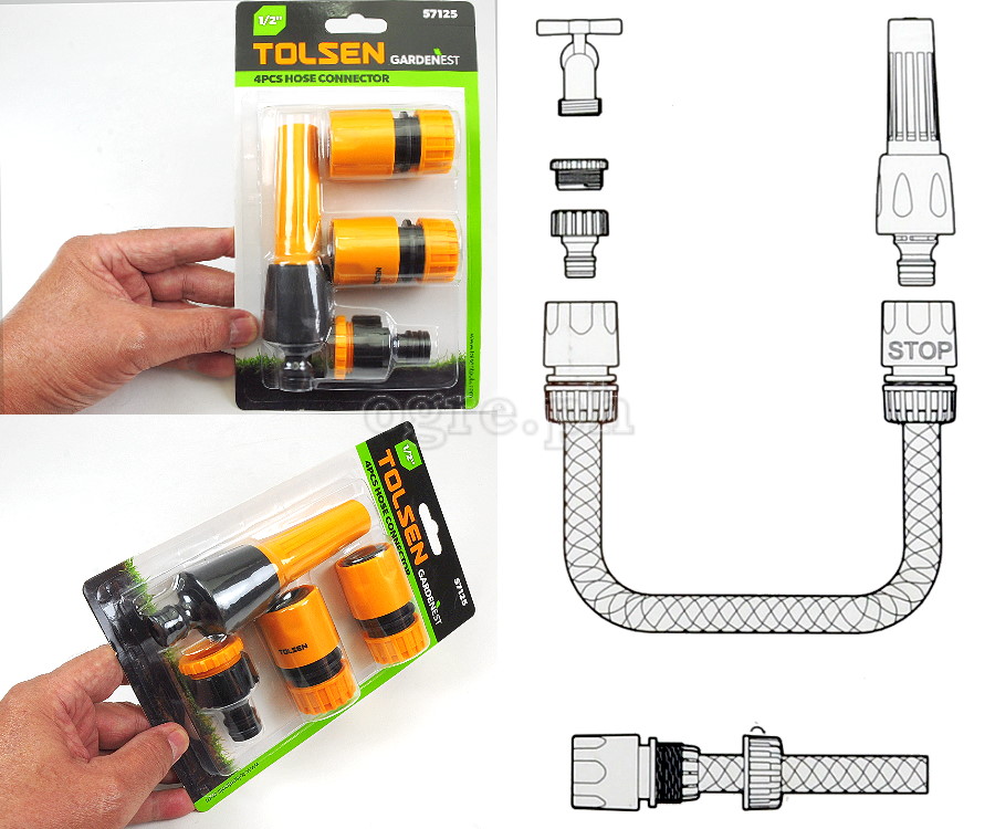 57125 4-pcs Garden Hose Connector Set