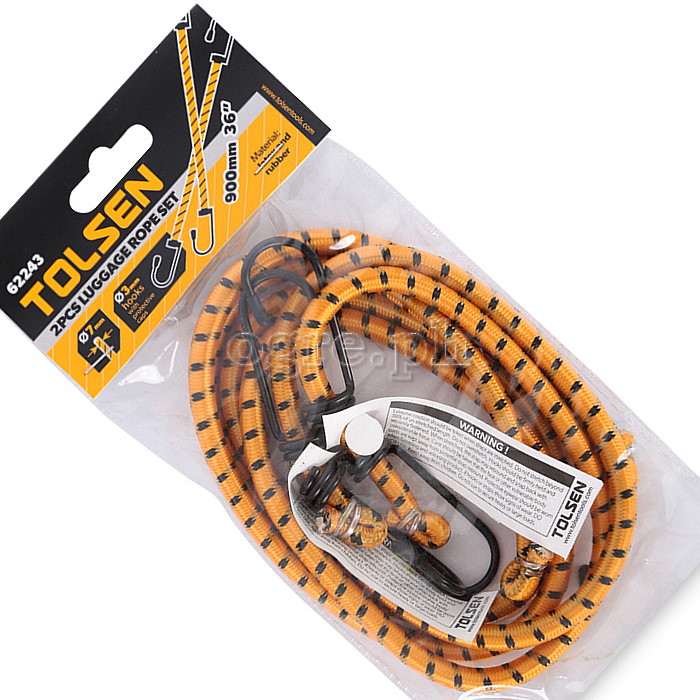 62243 2pcs Elastic Luggage Rope Set 90cm (36”)