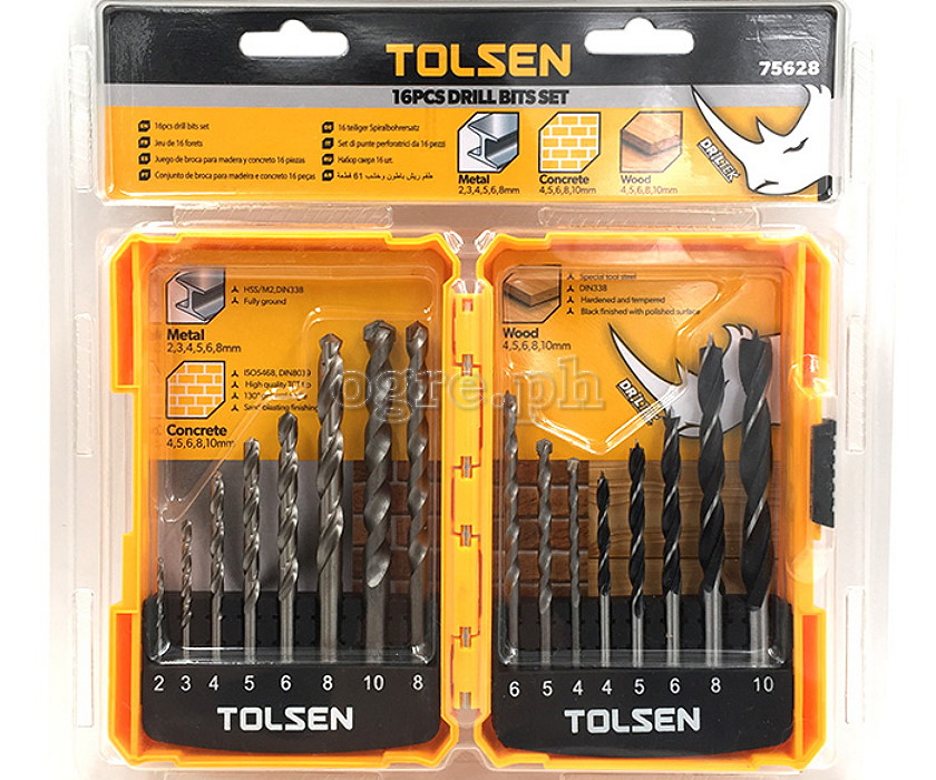 75628 16pcs Assorted Drill Bits Set
