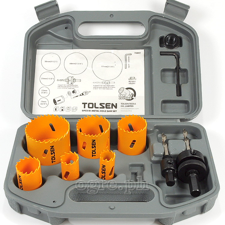 75861 9pcs Bi-Metal Hole Saw Set