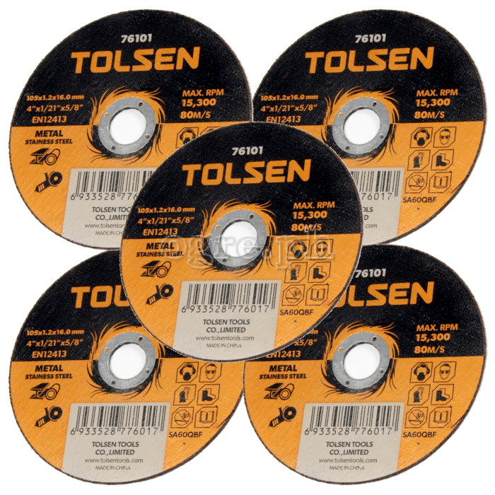 76101 Cut-Off Wheel for Grinder 105mm (4") Pack of 5