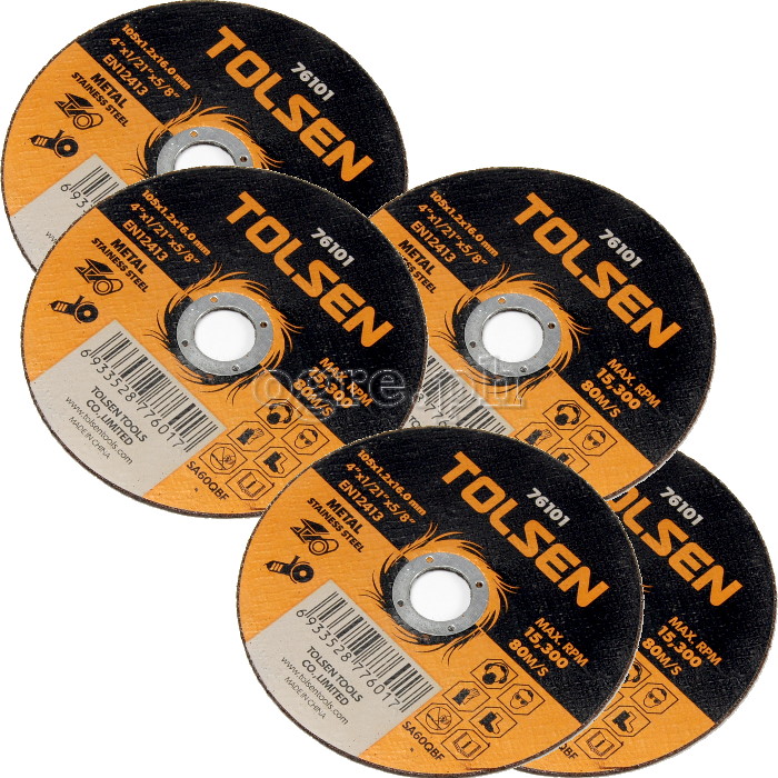 76101 Cut-Off Wheel for Grinder 105mm (4") Pack of 5