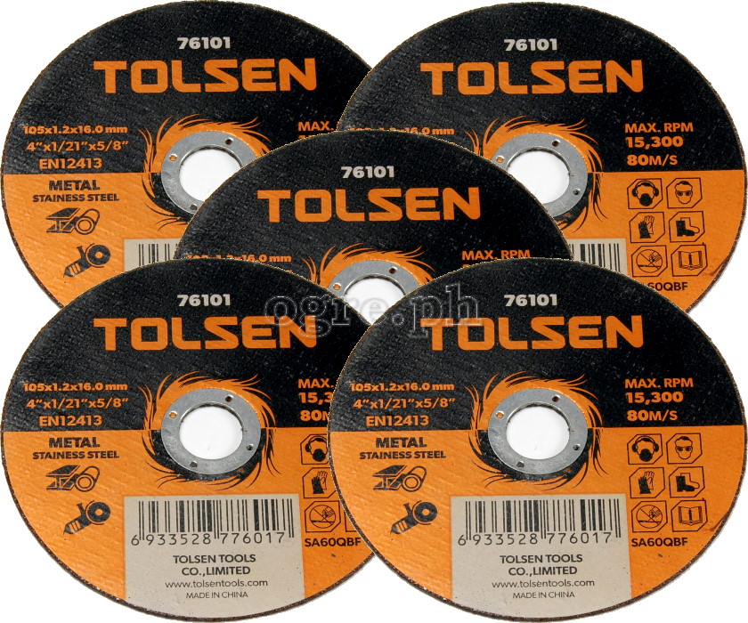 76101 Cut-Off Wheel for Grinder 105mm (4") Pack of 5