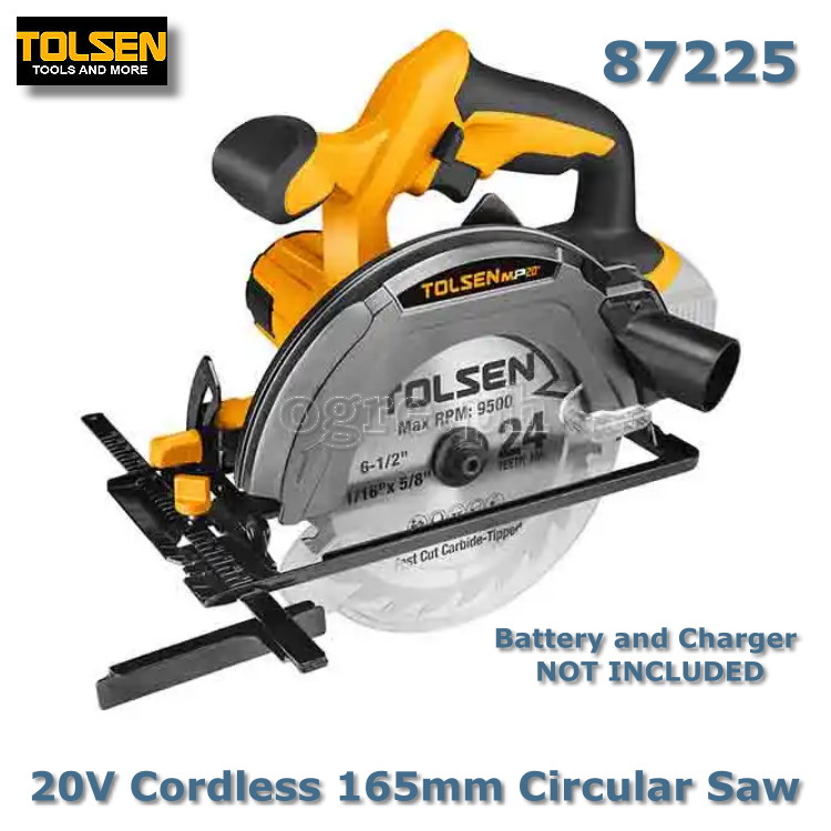 87225 20V Cordless 165mm Circular Saw (Battery and Charger NOT INCLUDED)