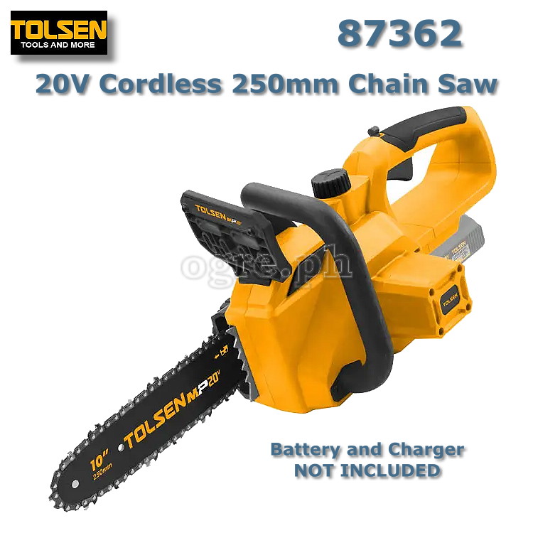 87362 20V Cordless 250mm Chain Saw (Battery and Charger NOT INCLUDED)