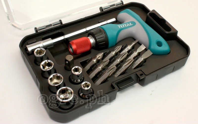 TACSD30181 18 Pcs T-Handle Ratchet with Bits Set