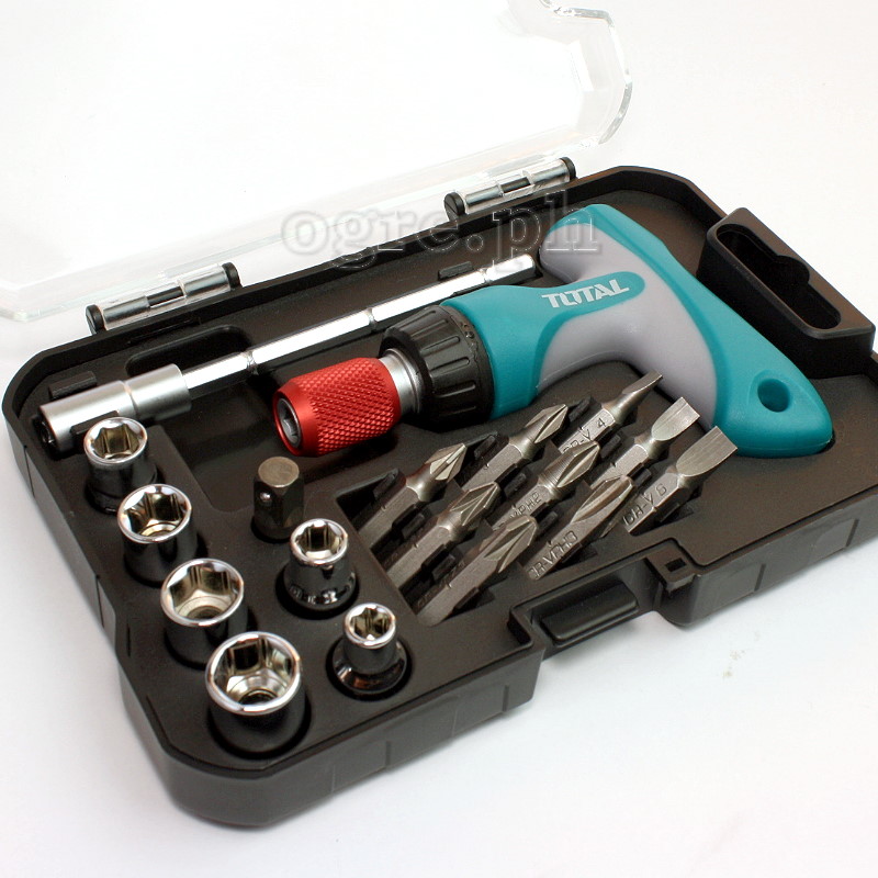 TACSD30181 18 Pcs T-Handle Ratchet with Bits Set