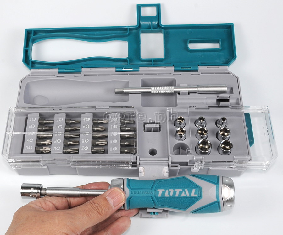 TACSD30336 33Pcs Ratchet Screwdriver Plus Bits Set
