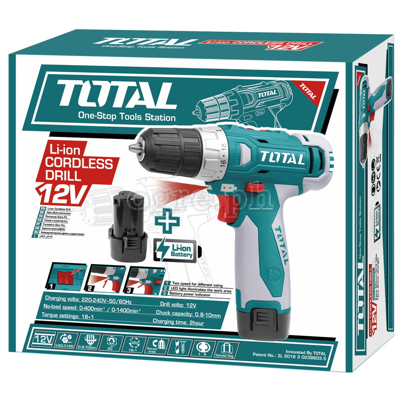 TDLI228120 Cordless Drill Set 12V Li-Ion