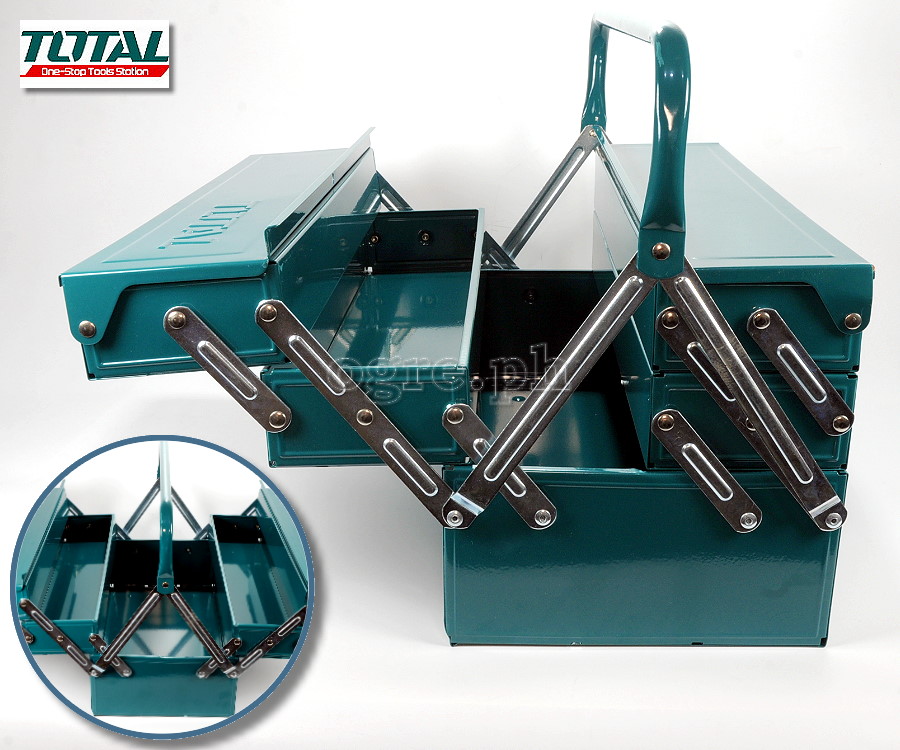 THT10702 3 Layers Metal Tool Box Medium 400x200x195mm