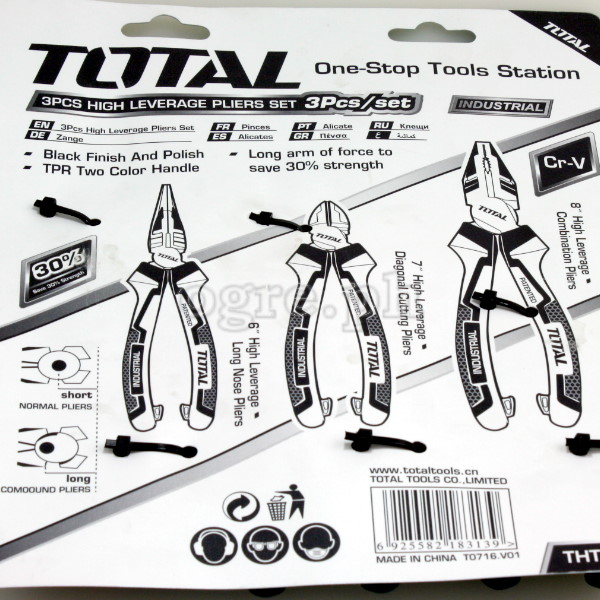 THT2K0301S 3pcs High-Leverage Industrial Pliers Set