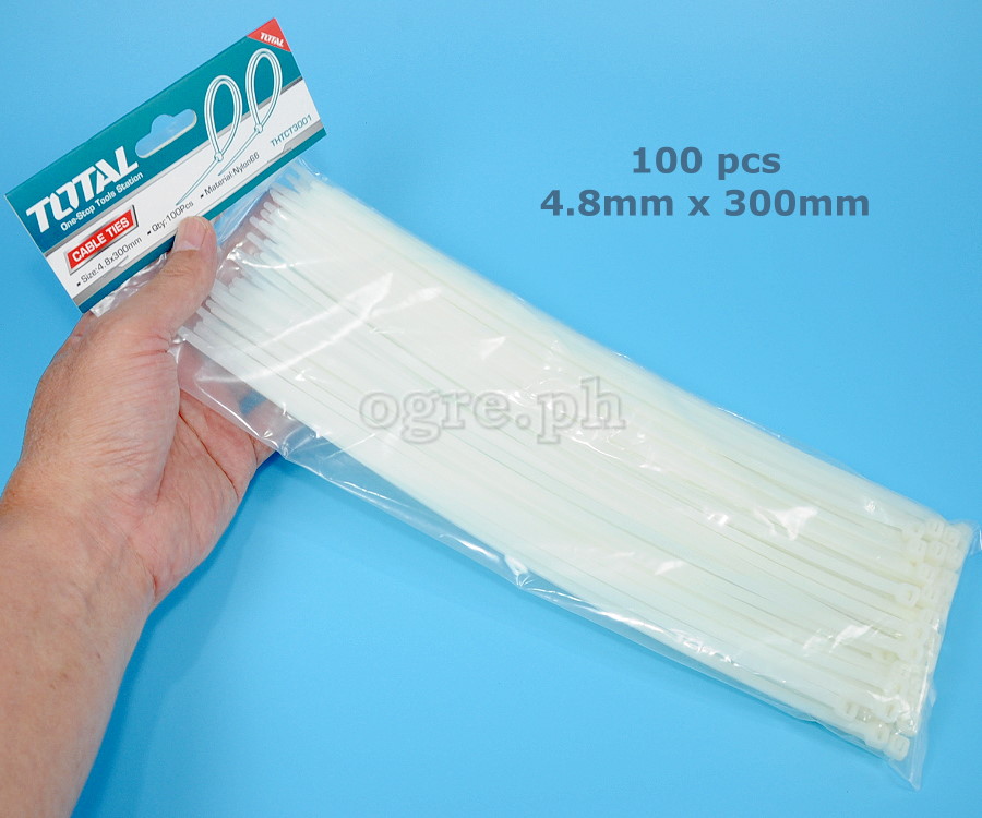 THTCT3001 Pack of 100pcs Cable Ties 4.8 x 300mm
