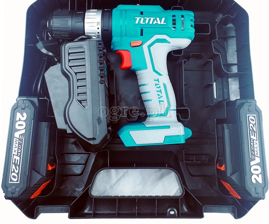 TIDLIE2001 Cordless Impact Drill Set (with 2 x 20V Lithium-Ion Batteries and Charger))