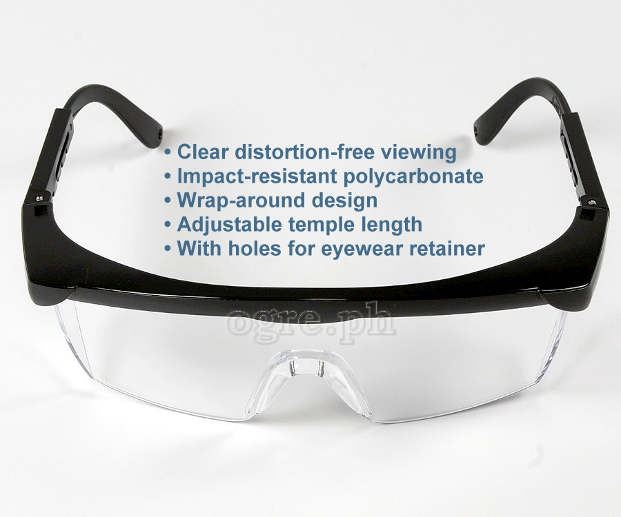 TSP301 Polycarbonate Safety Goggles (Black Frame/Clear Screen)