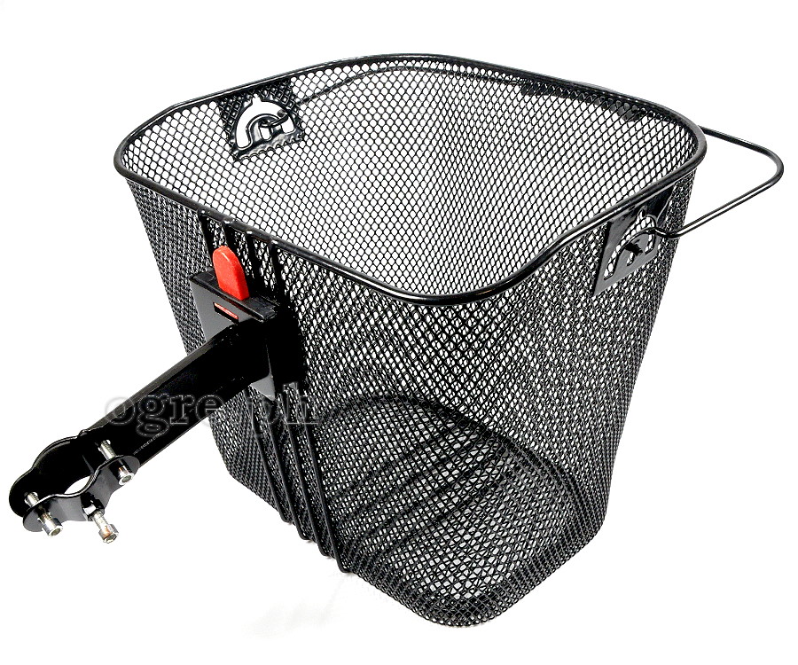 BSK-MM02QR Removable Metal Mesh Basket with Quick-Release Clamp-on Stem Mount
