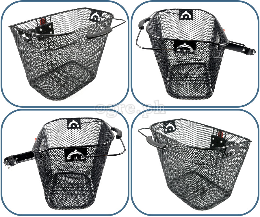 BSK-MM02QR Removable Metal Mesh Basket with Quick-Release Clamp-on Stem Mount
