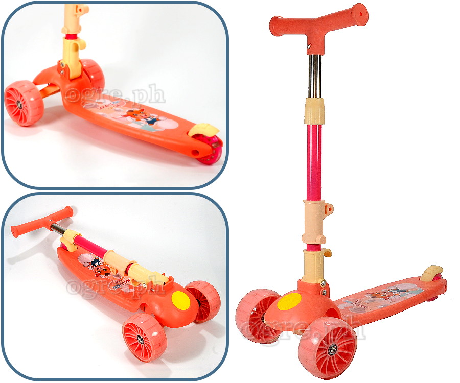 KF3KSS01 Kids Foldable 2-in-1 3-wheeled Kick Scooter with Seat