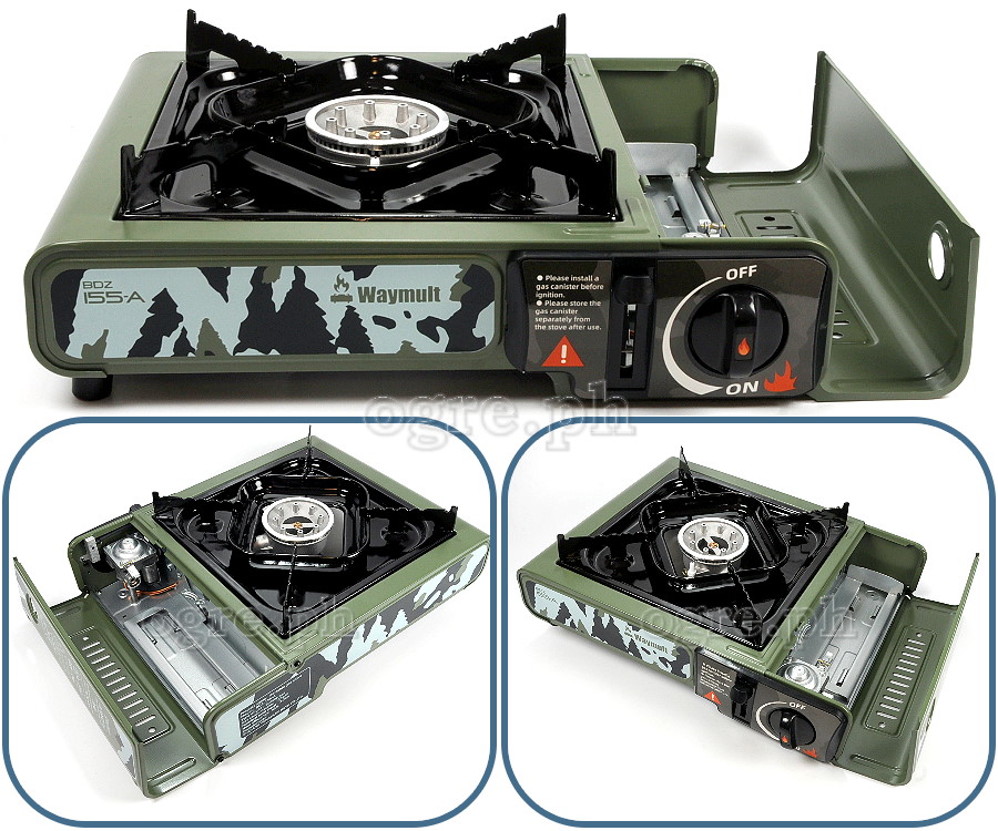 BDZ-155A Portable Butane Gas Stove with Storage Case ~ Army Green