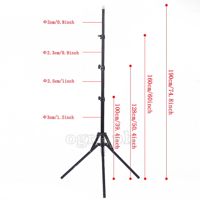W803P Reverse Folding Medium Light Stand with Twist Locks 190cm (6.2ft)