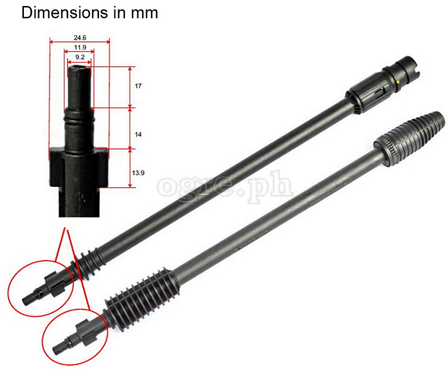 OEL-01 Replacement Lance Set for Bosch/AR/Black & Decker Pressure Washer Guns