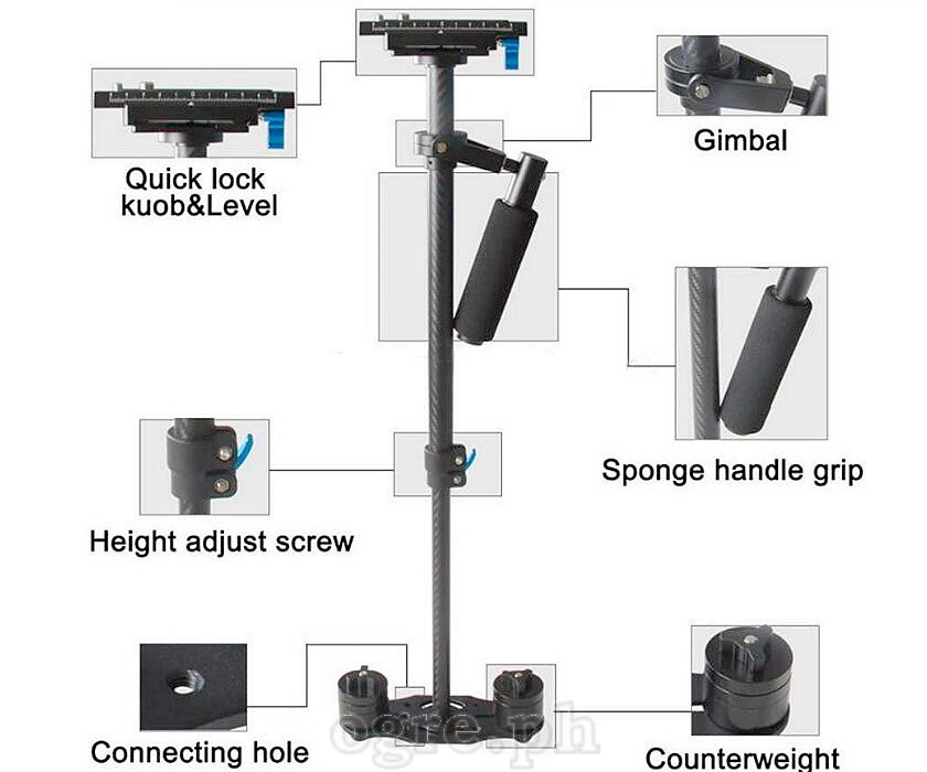 S60T Carbon Fiber DSLR Video Camera Stabilizer