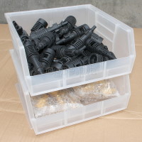 3J-712 Clear Stackable Storage Bin Large ( 11 x 11 x 4.9 inches )