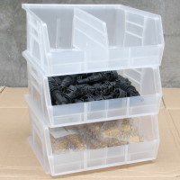3J-712 Clear Stackable Storage Bin Large ( 11 x 11 x 4.9 inches )