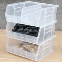 3J-712 Clear Stackable Storage Bin Large ( 11 x 11 x 4.9 inches )
