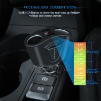 CCA-2LS2UP Dual Socket/Dual USB Port Car Charger Adapter (Black)