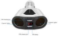 CCA-2LS2UP Dual Socket/Dual USB Port Car Charger Adapter (Black)
