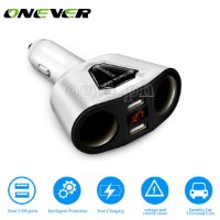 CCA-2LS2UP Dual Socket/Dual USB Port Car Charger Adapter (Black)